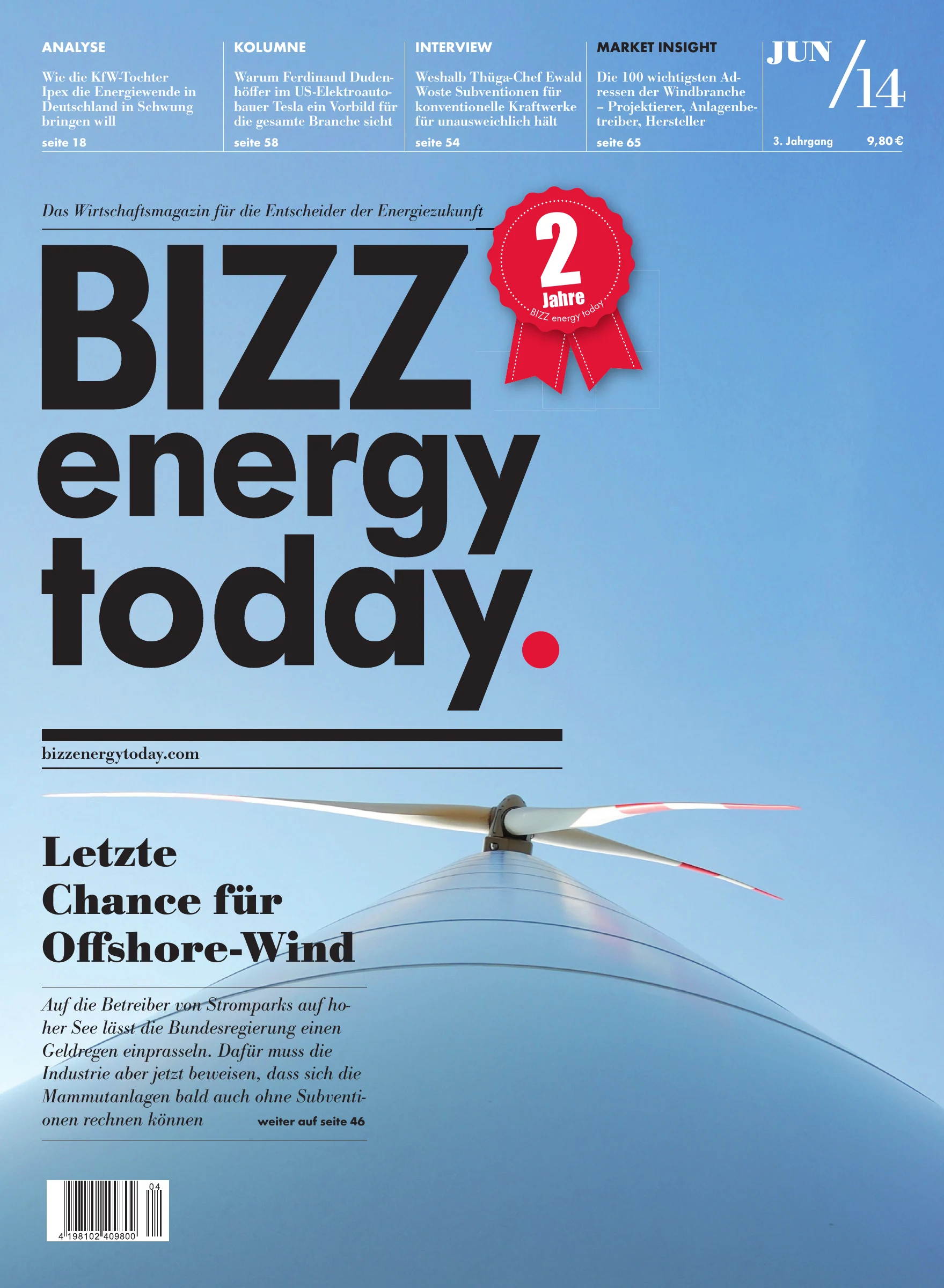 BIZZ energy Cover Juni 2014