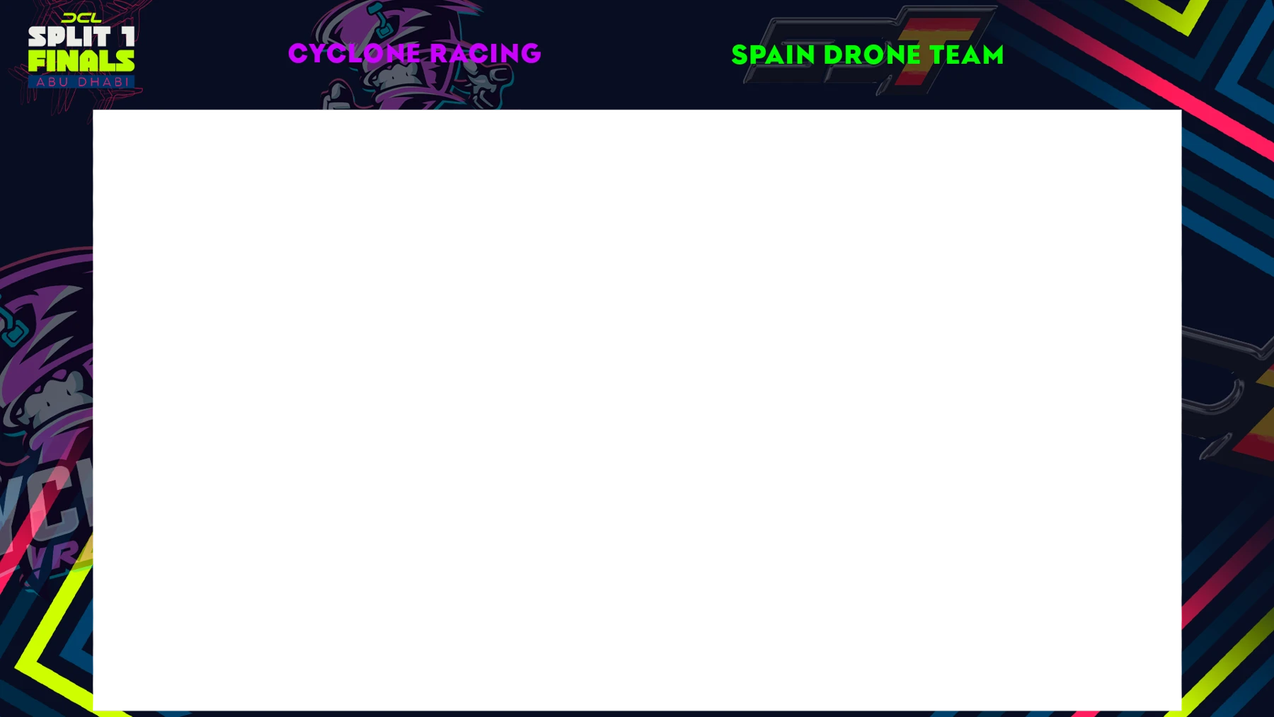 Broadcast-Overlay für Cyclone gegen Spain Drone Team