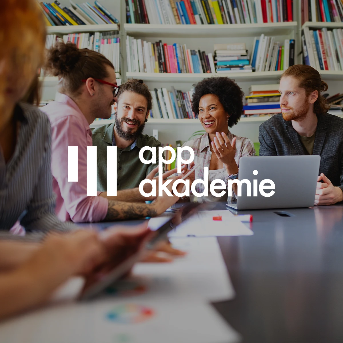 AppAkademie – quadratisches Anzeigenmotiv mit Logo
